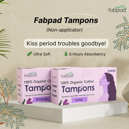 Fabpad 100% organic cotton tampons without applicators - Pack of 16