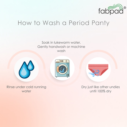 Fabpad Reusable Leak Proof Period, Urine incontinence, Postpartum Panties/Underwear lasts for up to 3 Years - made for heaviest of flow days