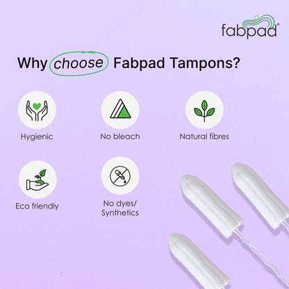 Fabpad 100% organic cotton tampons without applicators - Pack of 16