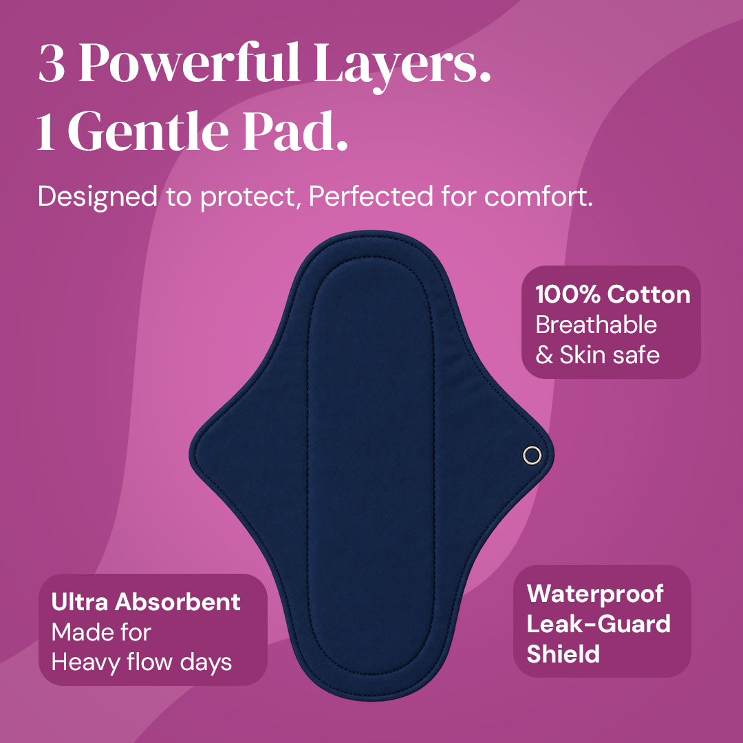 Fabpad Reusable Washable Sanitary Cloth Pads Napkins (Pack of 2, Asst Colors)