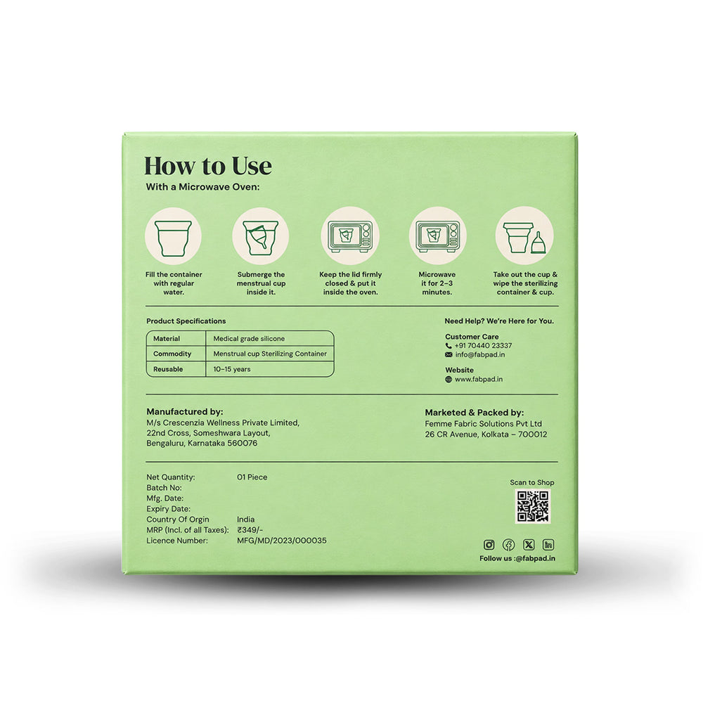 Fabpad Foldable Sterilizing Container for Menstrual Cups