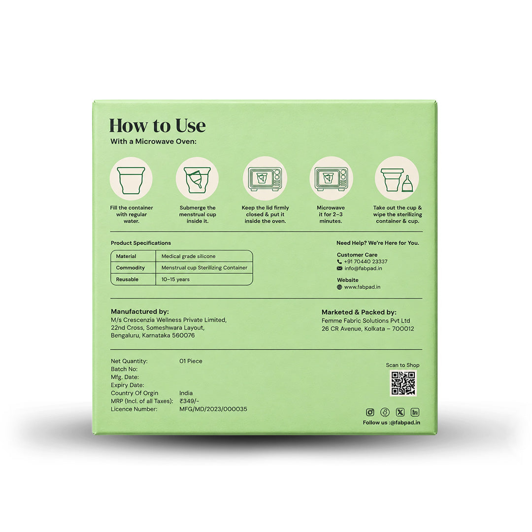Fabpad Foldable Sterilizing Container for Menstrual Cups