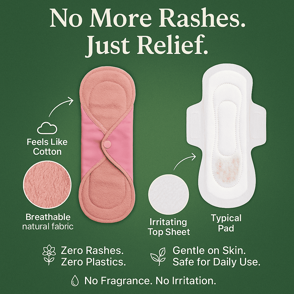 Fabpad Reusable Washable Sanitary Cloth Pads - Pack of 2 - Pink