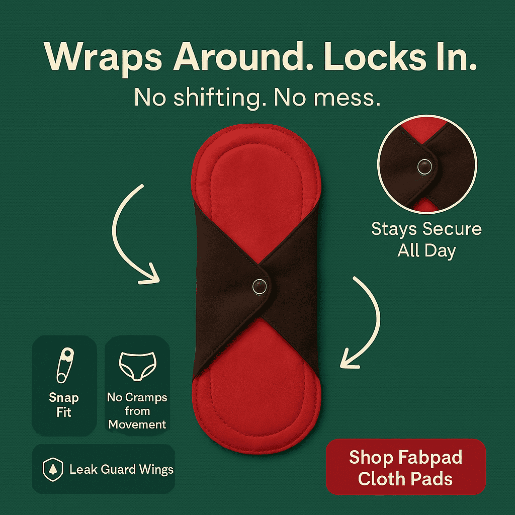 FabPad Reusable Washable Biodegradable Sanitary Napkins Cloth Pads (Pack of 4, Asst Colors)