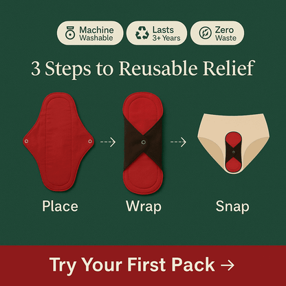 FabPad Reusable Washable Biodegradable Sanitary Napkins Cloth Pads (Pack of 4, Asst Colors)