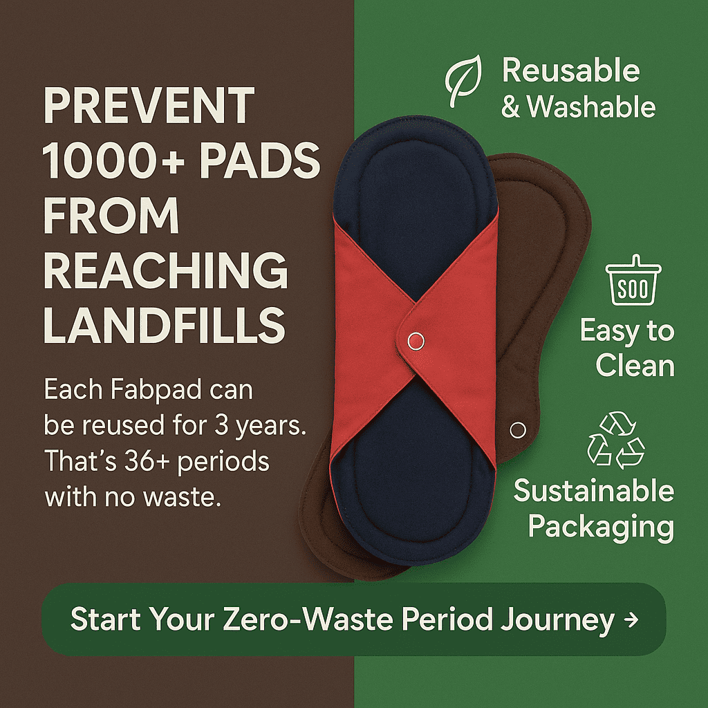 FabPad Reusable Washable Biodegradable Sanitary Napkins Cloth Pads (Pack of 4, Asst Colors)