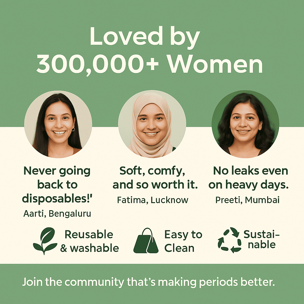 FabPad Reusable Washable Biodegradable Sanitary Napkins Cloth Pads (Pack of 4, Asst Colors)