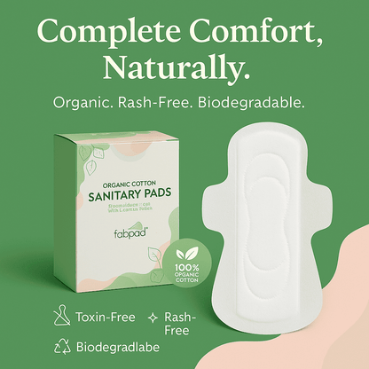 Chemical-free organic cotton sanitary pads with leak protection