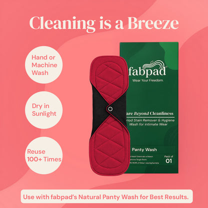 Fabpad Reusable Washable Sanitary Cloth Pantyliners - Pack of 3