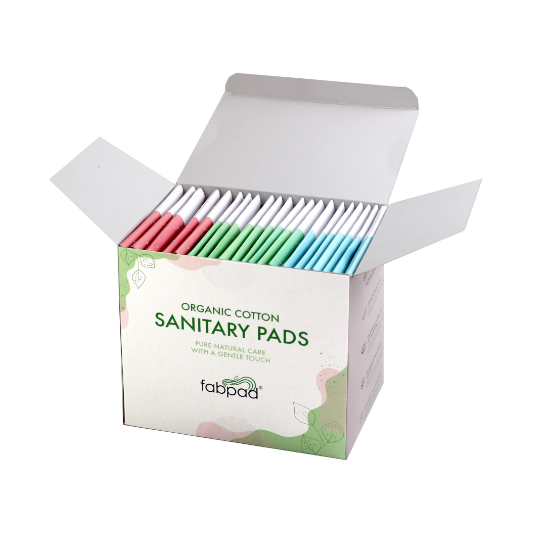 Disposable menstrual pads made with natural organic cotton fibers