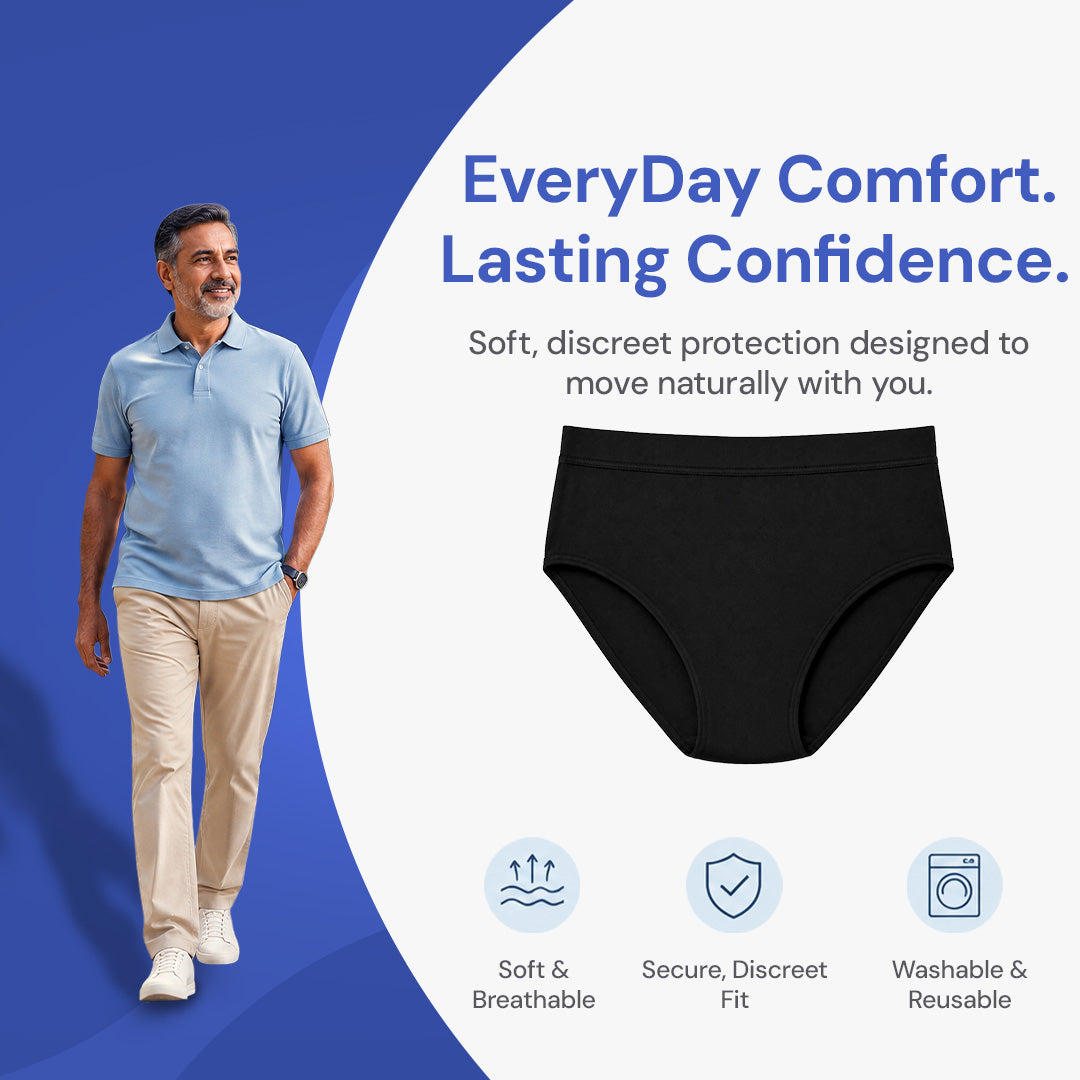 Fabpad Men’s Briefs – Reusable, Leak-proof Underwear for Urine Leakage/Incontinece