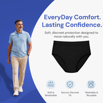 Fabpad Men’s Briefs – Reusable, Leak-proof Underwear for Urine Leakage/Incontinece