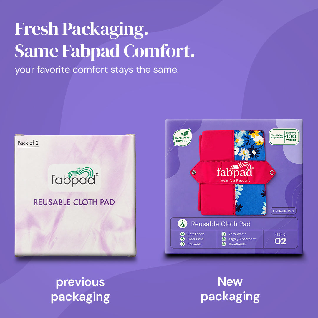 Fabpad Reusable Washable Foldable Sanitary Cloth Pads - Pack of 2