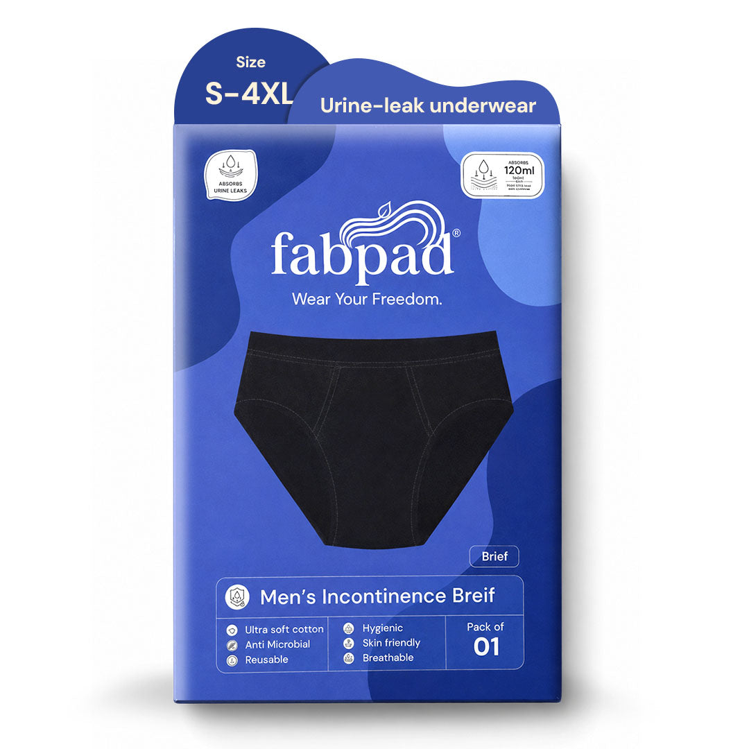 Fabpad Men’s Briefs – Reusable, Leak-proof Underwear for Urine Leakage/Incontinece