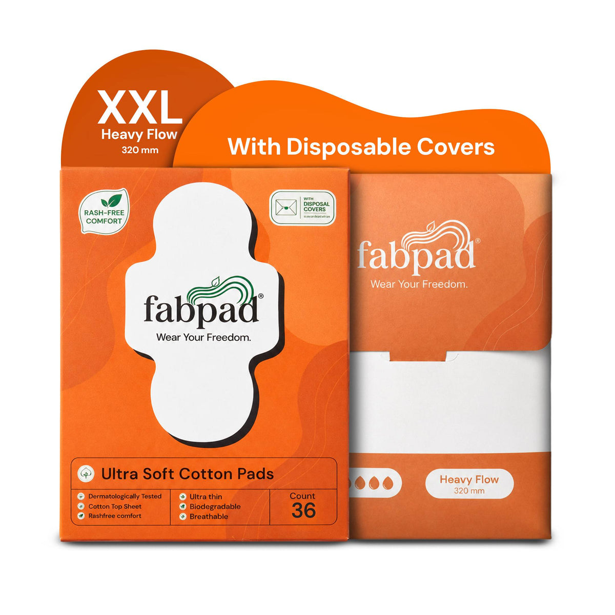 Fabpad Sanitary Pads | Organic Cotton | Biodegradable | Disposable