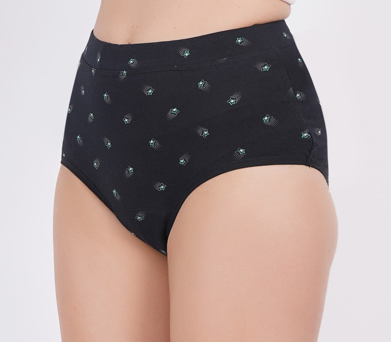 High-waist leak-resistant period underwear for day and night comfort