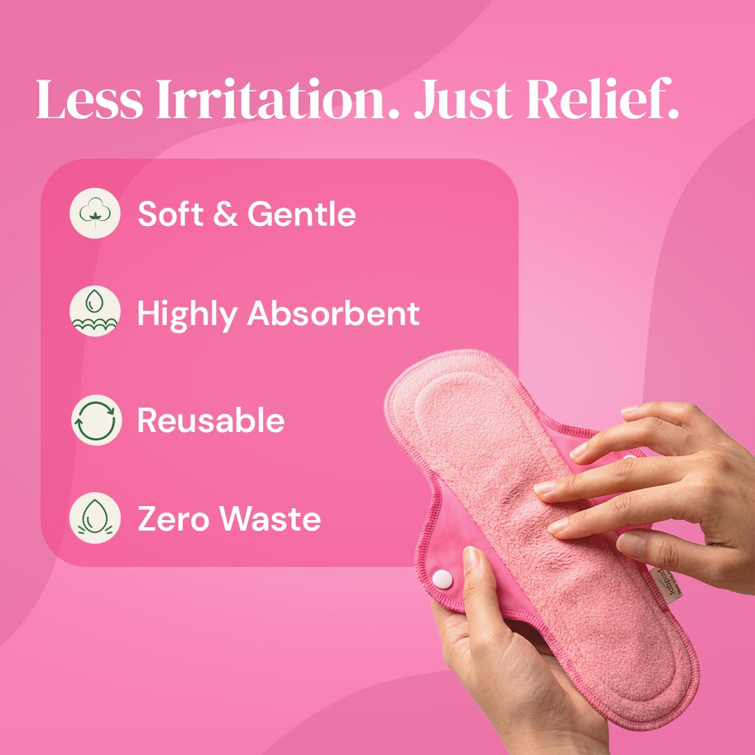 Fabpad Reusable Washable Sanitary Cloth Pad - Pack of 4 - Pink