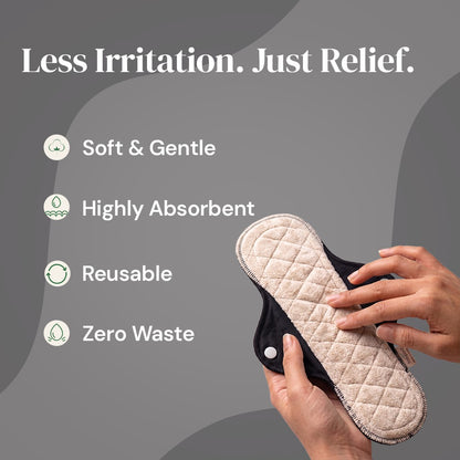 Fabpad Reusable Washable Sanitary Cloth Pads - Pack of 2 - Off White