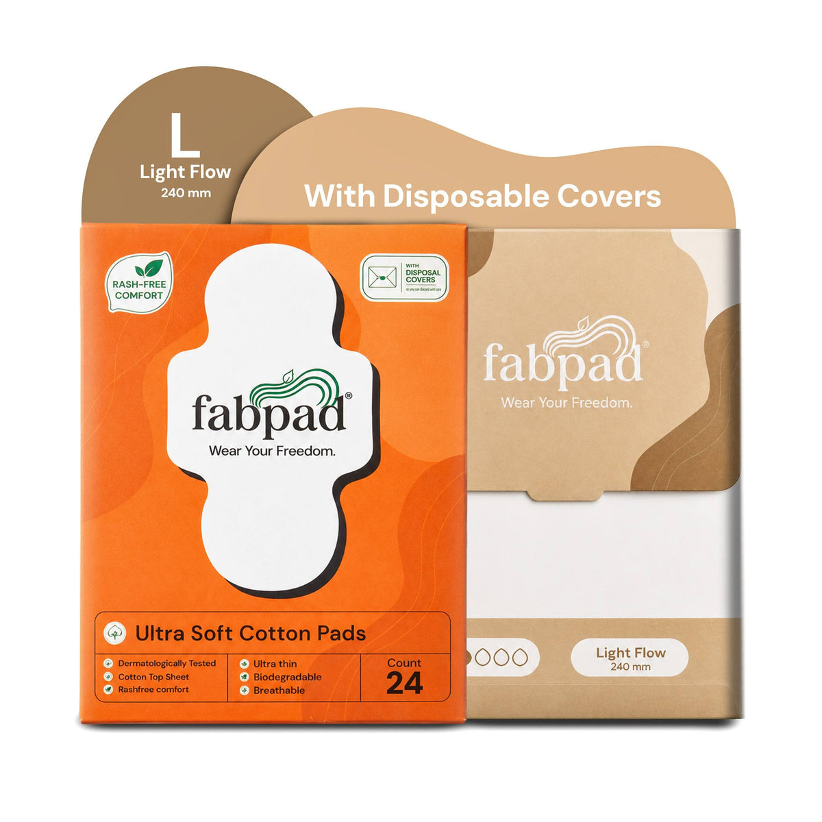Fabpad Sanitary Pads | Organic Cotton | Biodegradable | Disposable