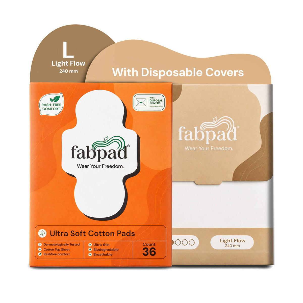 Fabpad Sanitary Pads | Organic Cotton | Biodegradable | Disposable
