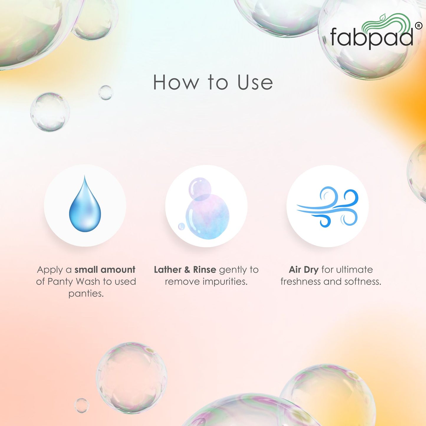 Fabpad Liquid Detergent – Remove Period Stains Effortlessly, Gentle & Eco-Friendly Wash for Reusable Period Panties & Cloth Pads, 500 ML