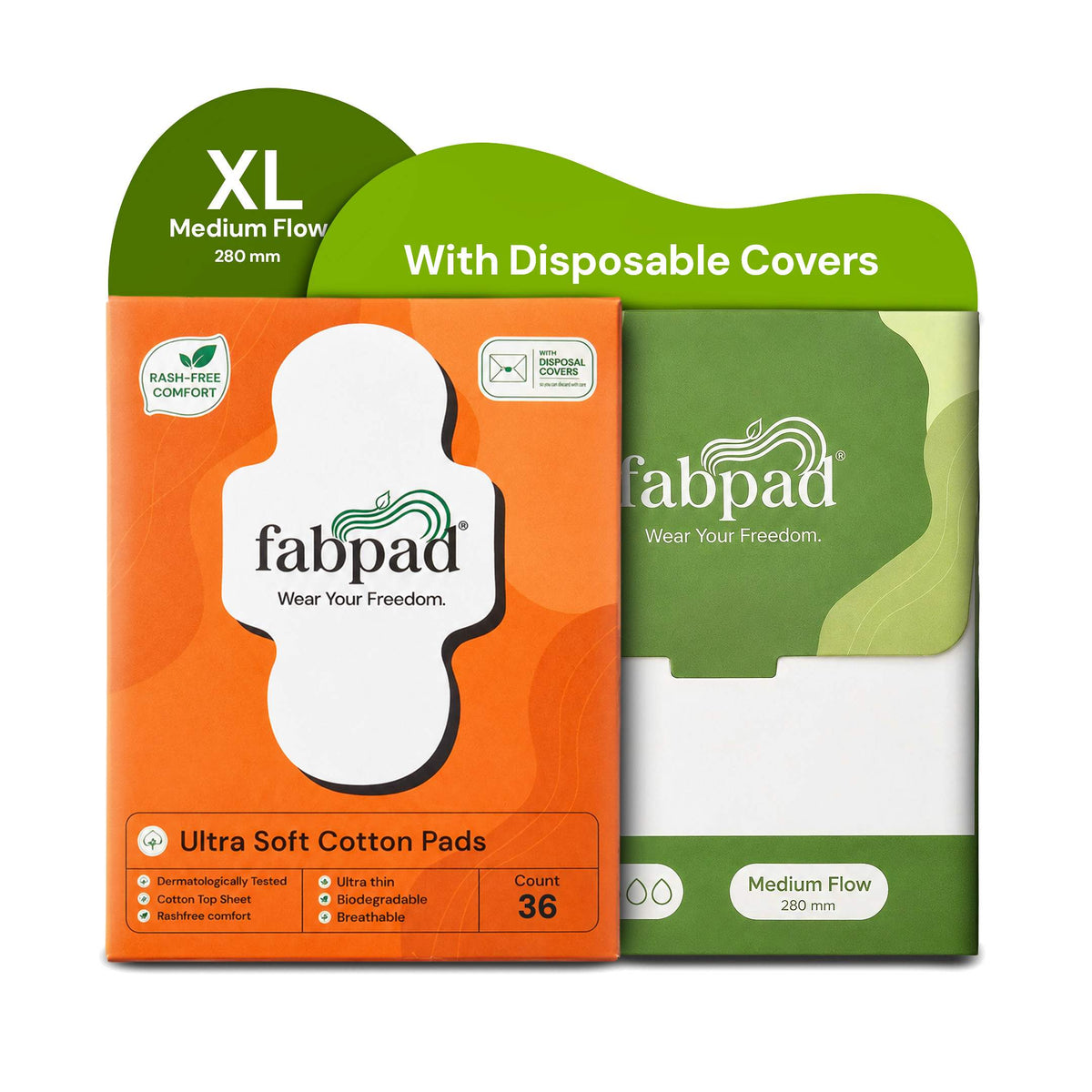 Fabpad Sanitary Pads | Organic Cotton | Biodegradable | Disposable
