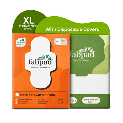 Fabpad Sanitary Pads | Organic Cotton | Biodegradable | Disposable