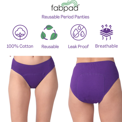Fabpad Pantyliner Hipster Panties for everyday spotting and light flow (Pack of 1)