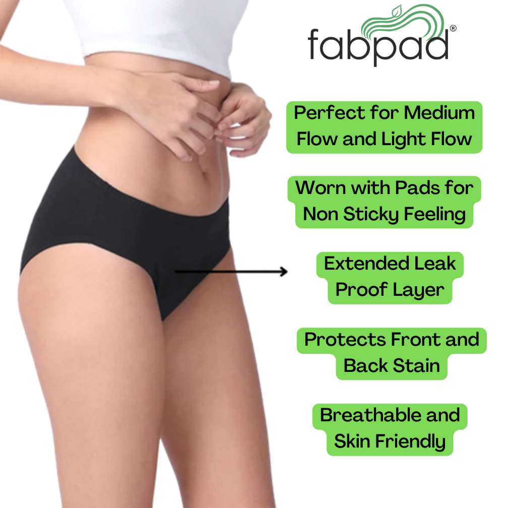 Fabpad Pantyliner Hipster Panties for everyday spotting and light