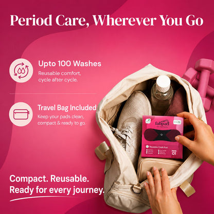 Fabpad Reusable Washable Sanitary Cloth Pads – Pack of 1 – Maroon