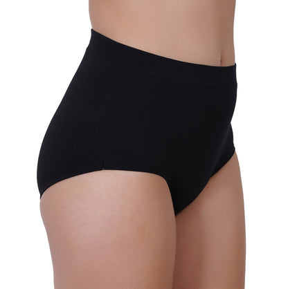 Reusable high-waist period panty with breathable cotton lining