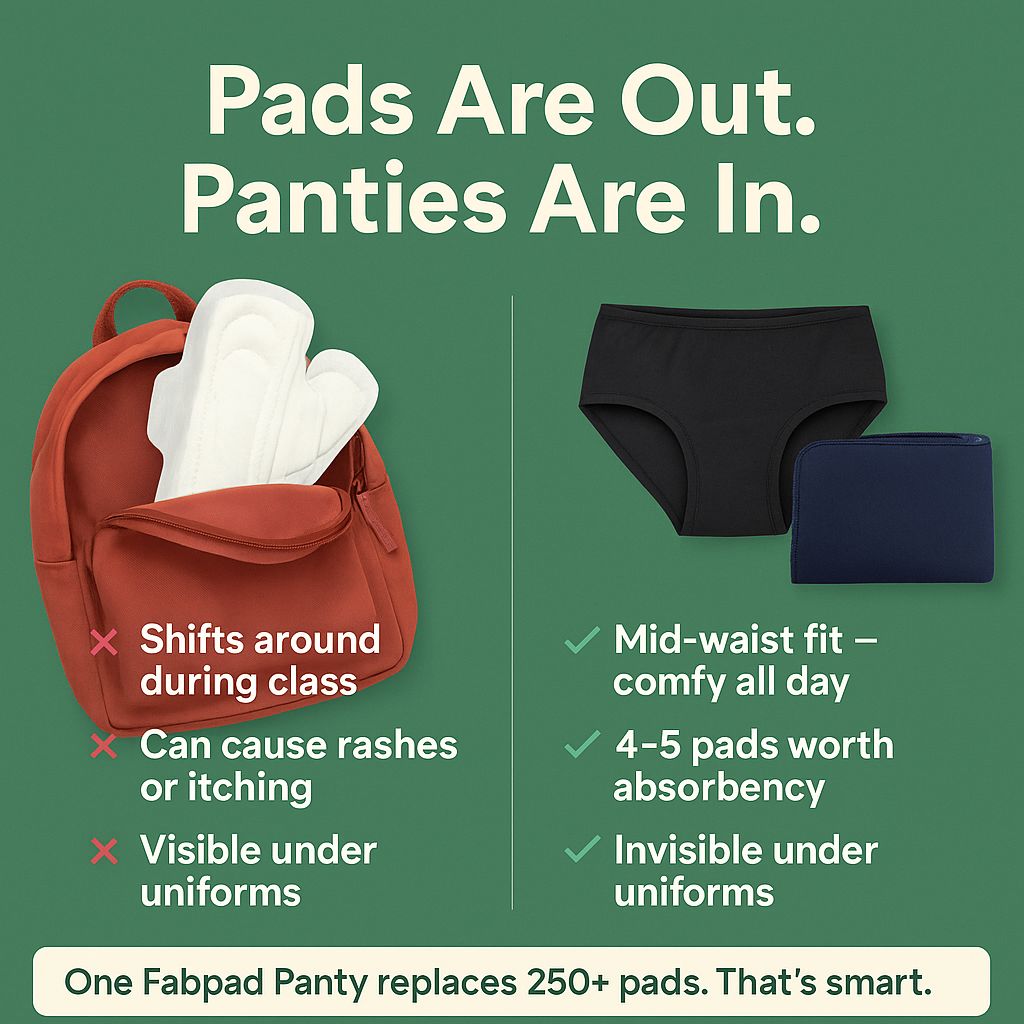 Soft cotton teen period underwear with all-day comfort