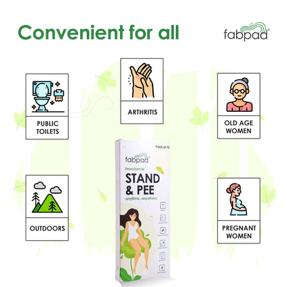 Stand and Pee Disposable Funnels | Urination Device for Women | Pack of 10 - Gift