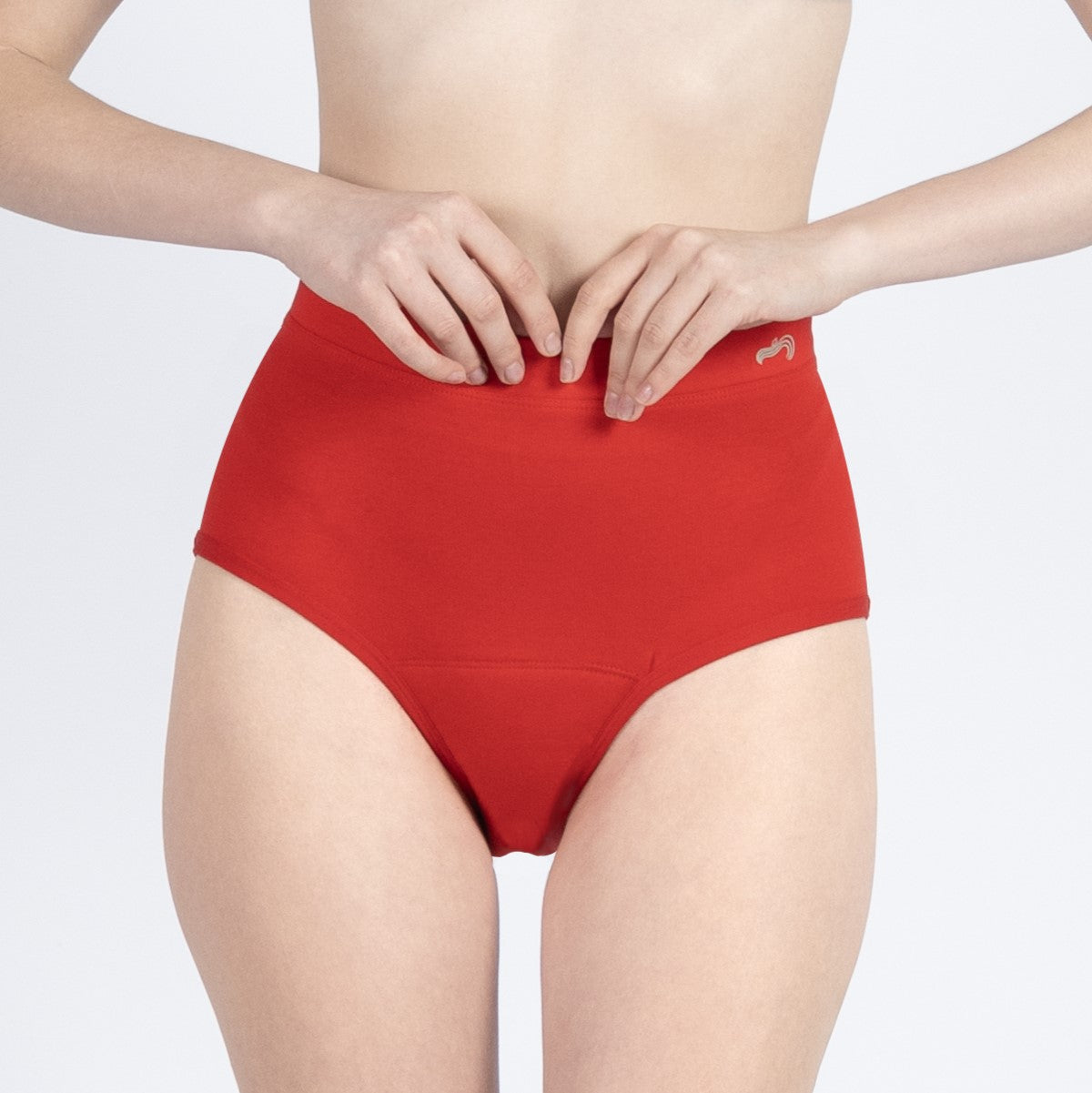 Stylish high-waist period panty with secure fit and coverage