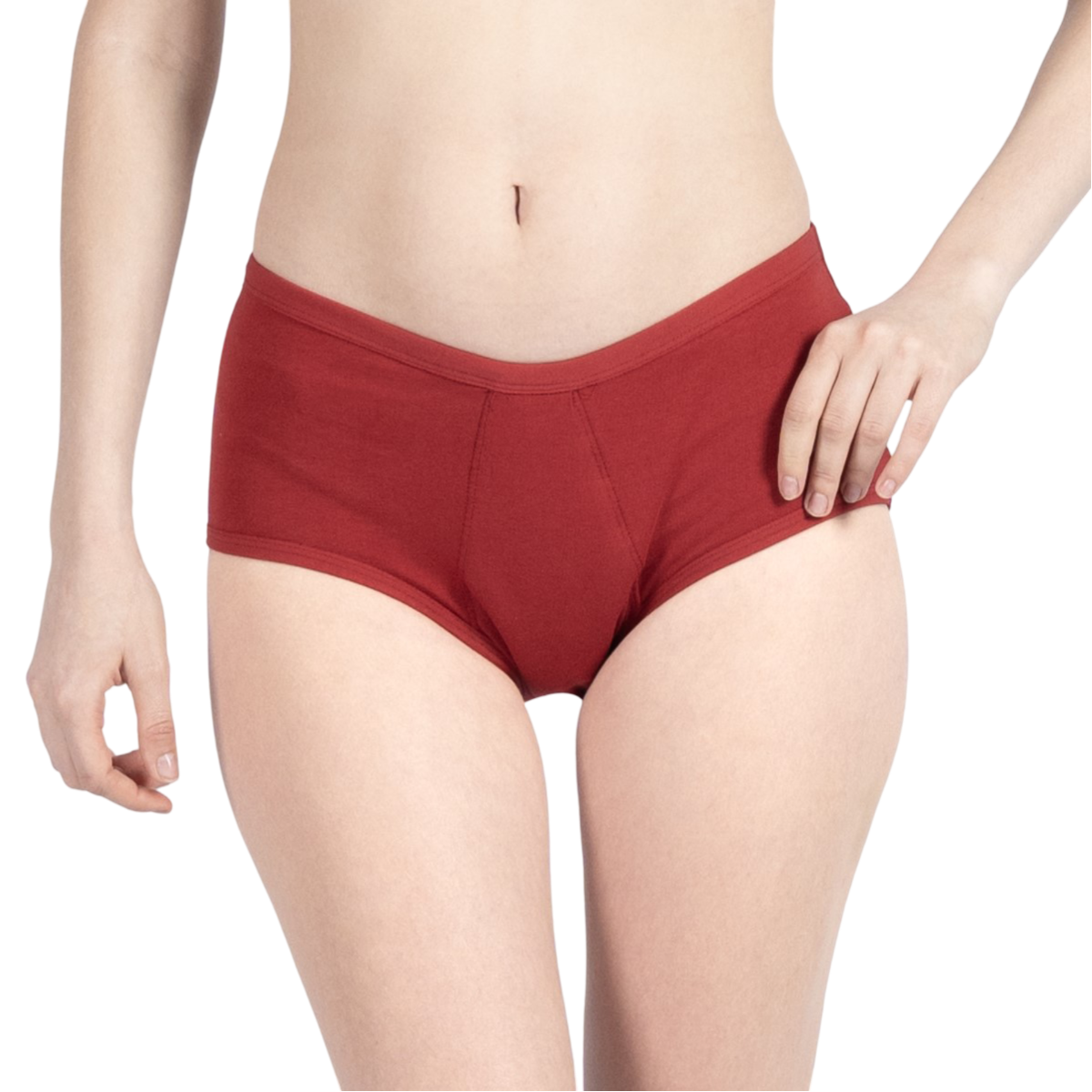 This image features a pair of highly absorbent, reusable period panties designed for teen girls. The panties are black, offering a sleek and simple look.