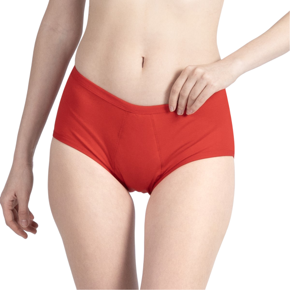 This image features a pair of highly absorbent, reusable period panties designed for teen girls. The panties are black, offering a sleek and simple look.