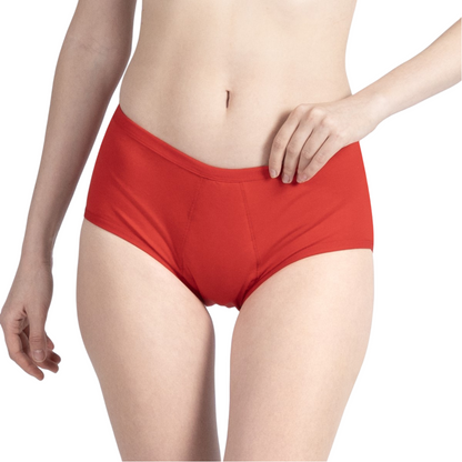 This image features a pair of highly absorbent, reusable period panties designed for teen girls. The panties are black, offering a sleek and simple look.