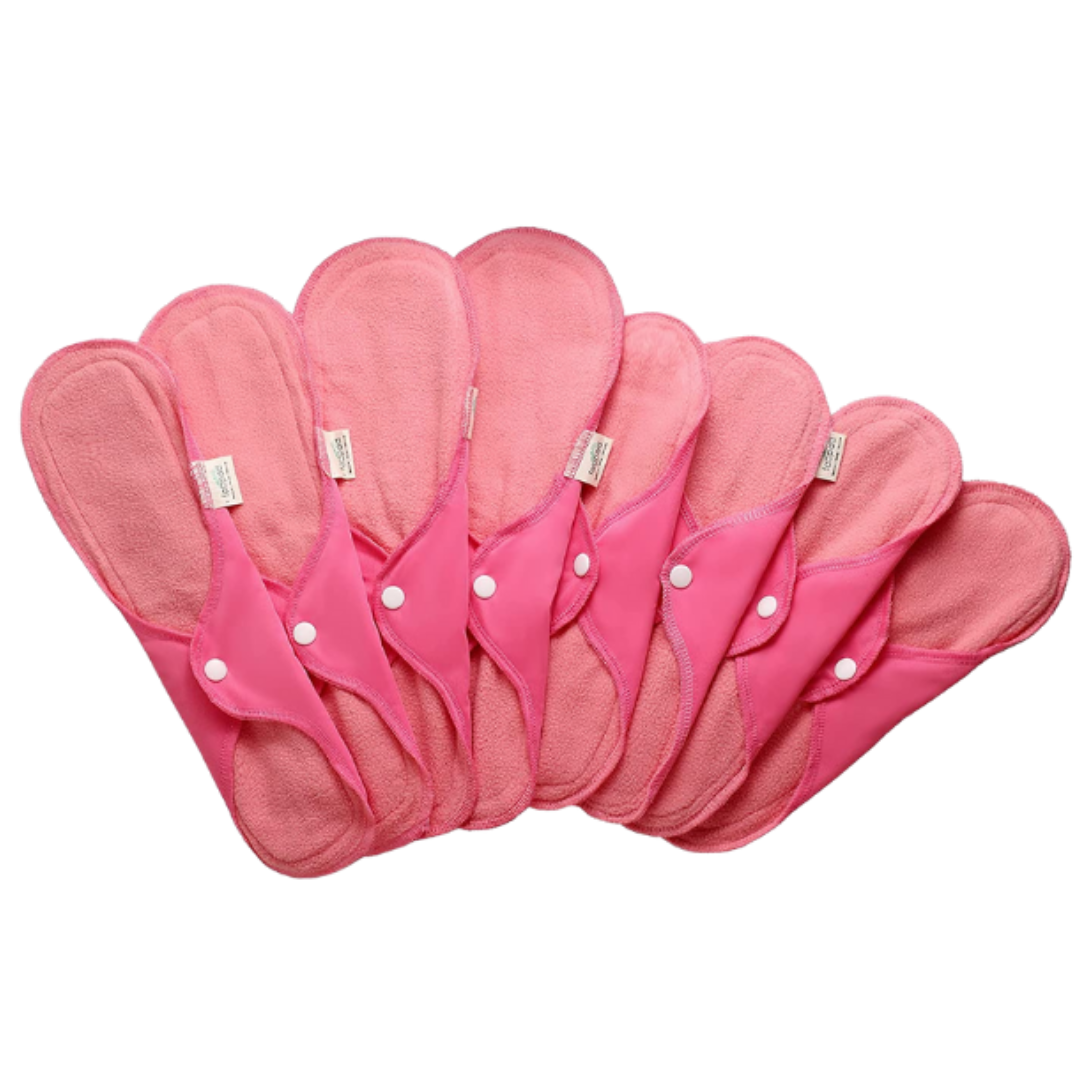 Fabpad Reusable Washable Sanitary Cloth Pads - Pack of 8 - Pink