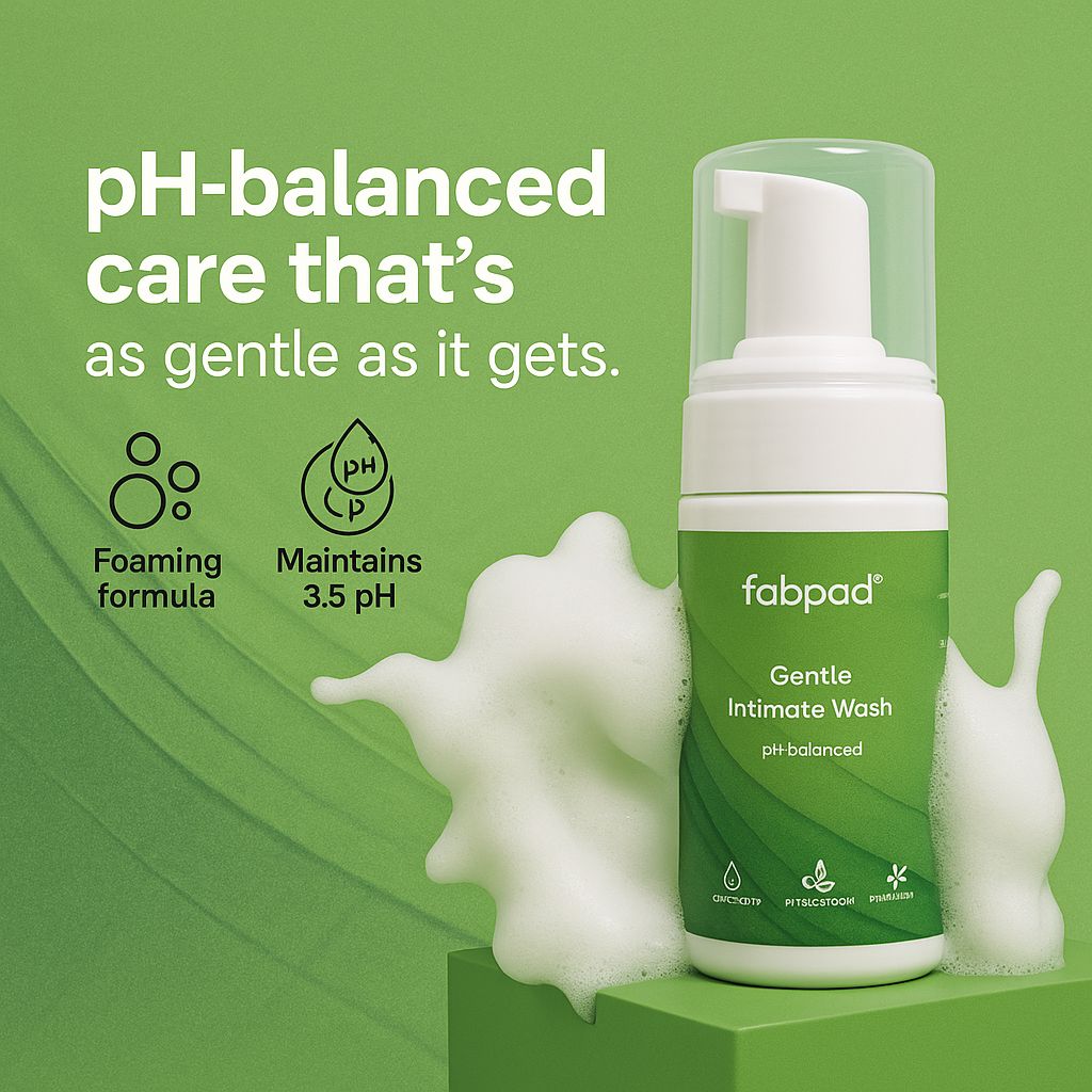 Fabpad Gentle Intimate Wash for Women – pH Balanced, Fragrance-Free, Daily Feminine Hygiene Cleanser (100ml)