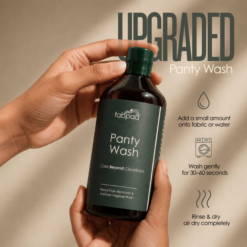 Fabpad Liquid Detergent – Remove Period/Urine Stains Effortlessly, Gentle & Eco-Friendly Wash for Reusable Period Panties & Cloth Pads, 500 ML