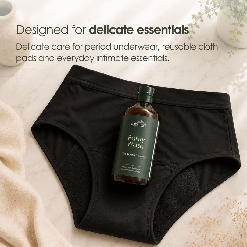 Fabpad Liquid Detergent – Remove Period/Urine Stains Effortlessly, Gentle & Eco-Friendly Wash for Reusable Period Panties & Cloth Pads, 500 ML