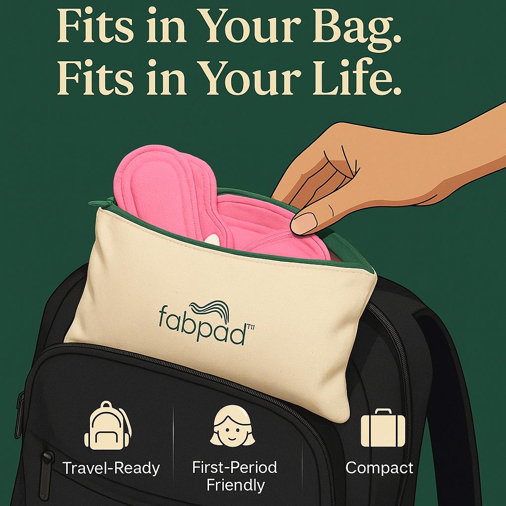 Fabpad Reusable Washable Sanitary Cloth Pads - Pack of 8 - Pink