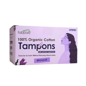 Fabpad 100% Organic Cotton Applicator Tampons - Pack of 16