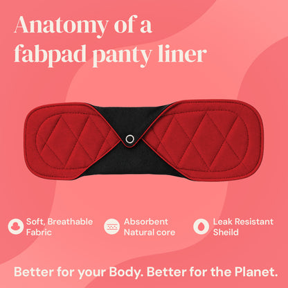 Fabpad Reusable Washable Sanitary Cloth Pantyliners - Pack of 3