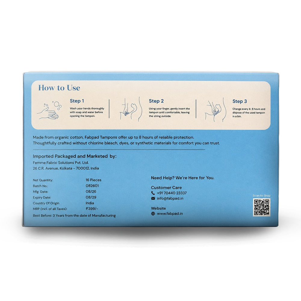 Fabpad Organic Cotton Tampons