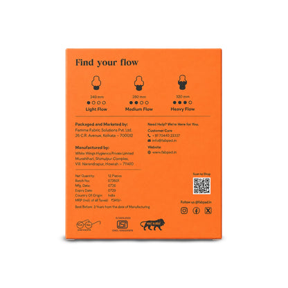 Fabpad Sanitary Pads | Organic Cotton | Biodegradable | Disposable