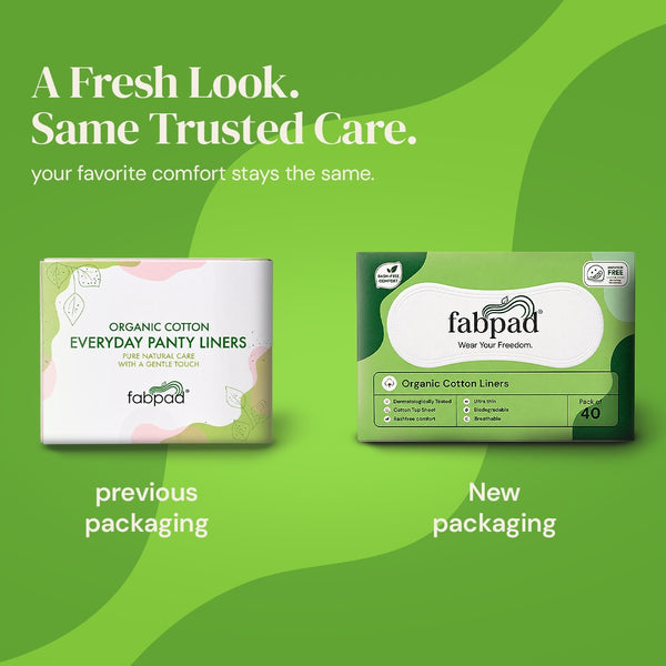 Fabpad Pantyliners Organic Cotton Biodegradable Disposable Pack of 40