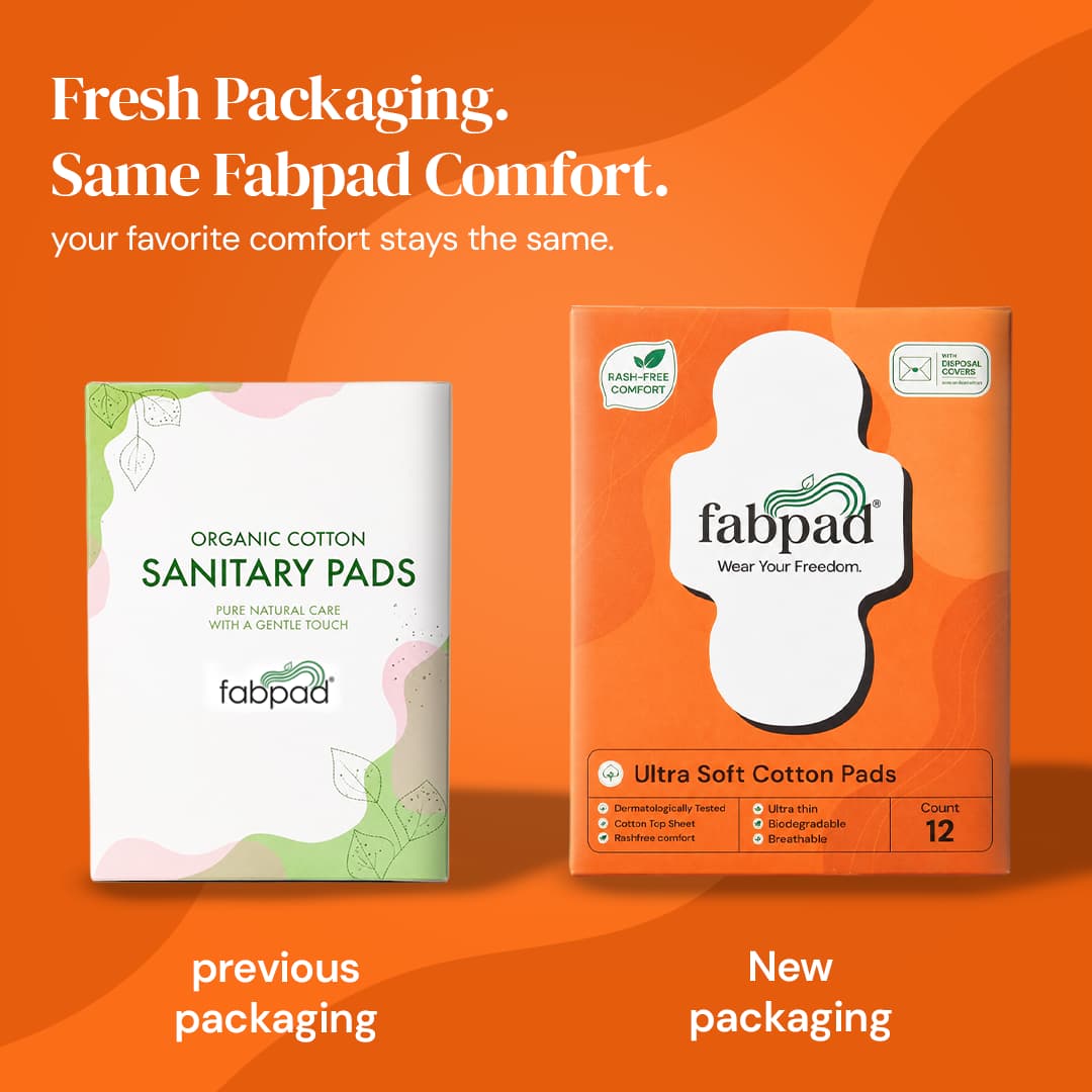 Fabpad Sanitary Pads | Organic Cotton | Biodegradable | Disposable