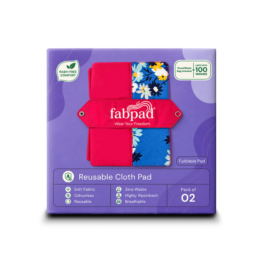 Fabpad Reusable Washable Foldable Sanitary Cloth Pads - Pack of 2