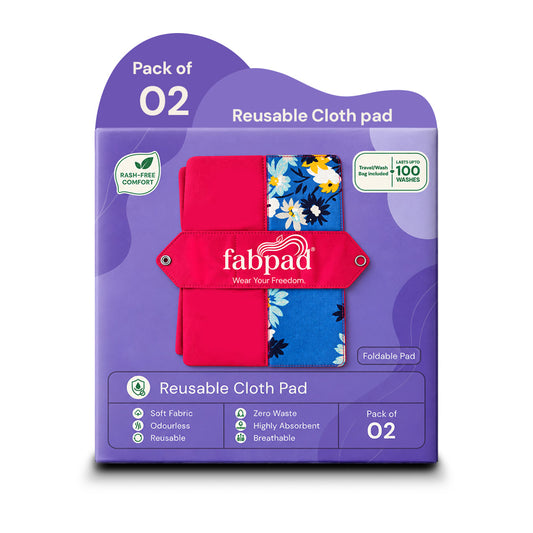 Fabpad Reusable Washable Foldable Sanitary Cloth Pads - Pack of 2